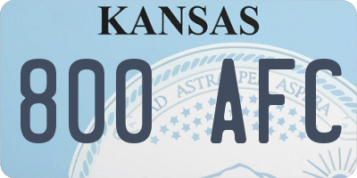 KS license plate 800AFC