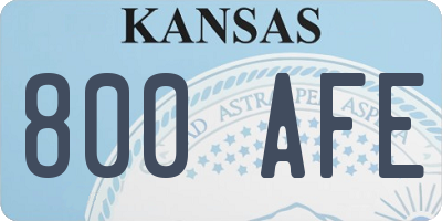 KS license plate 800AFE