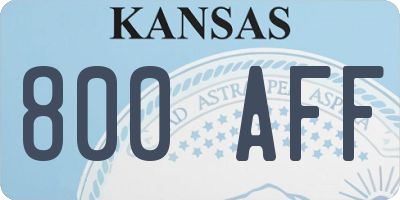 KS license plate 800AFF