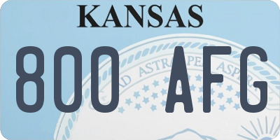 KS license plate 800AFG