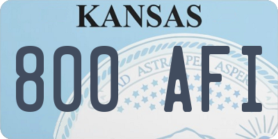 KS license plate 800AFI