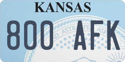 KS license plate 800AFK