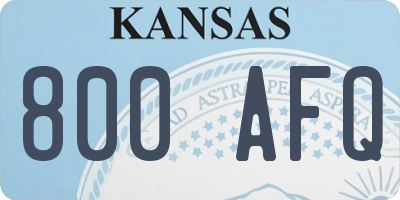 KS license plate 800AFQ
