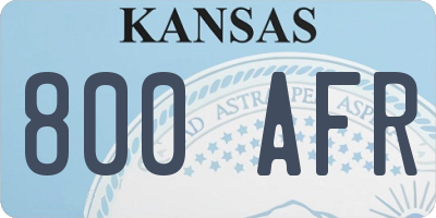 KS license plate 800AFR