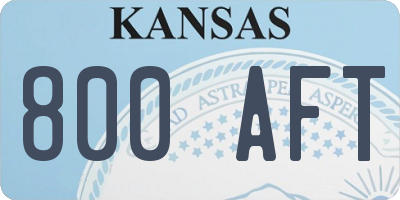 KS license plate 800AFT