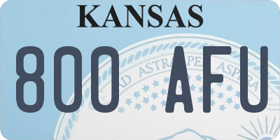 KS license plate 800AFU