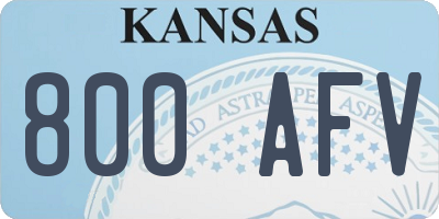 KS license plate 800AFV