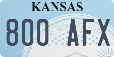 KS license plate 800AFX