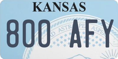 KS license plate 800AFY