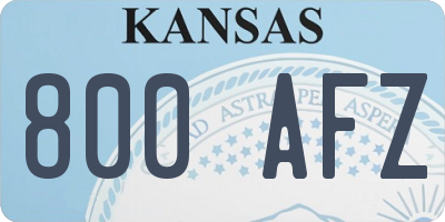 KS license plate 800AFZ