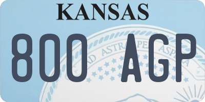 KS license plate 800AGP