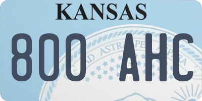 KS license plate 800AHC