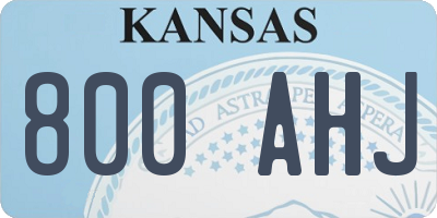 KS license plate 800AHJ