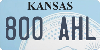 KS license plate 800AHL