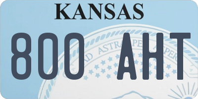 KS license plate 800AHT