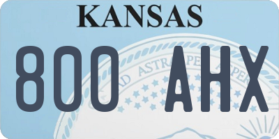 KS license plate 800AHX
