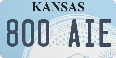 KS license plate 800AIE