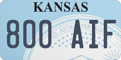 KS license plate 800AIF