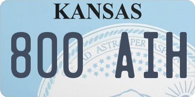 KS license plate 800AIH