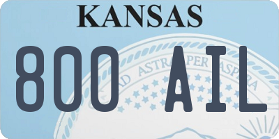 KS license plate 800AIL