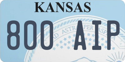 KS license plate 800AIP