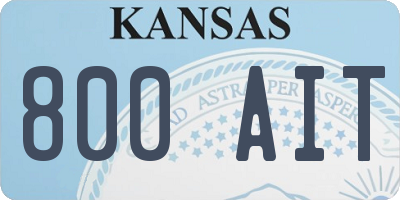 KS license plate 800AIT