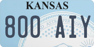 KS license plate 800AIY