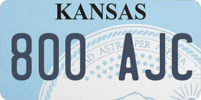 KS license plate 800AJC