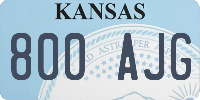 KS license plate 800AJG