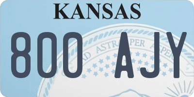 KS license plate 800AJY