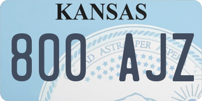 KS license plate 800AJZ