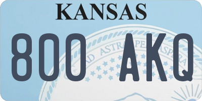 KS license plate 800AKQ