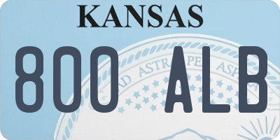 KS license plate 800ALB