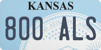 KS license plate 800ALS