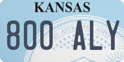 KS license plate 800ALY