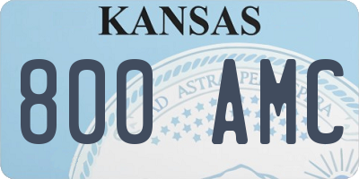 KS license plate 800AMC