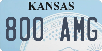 KS license plate 800AMG