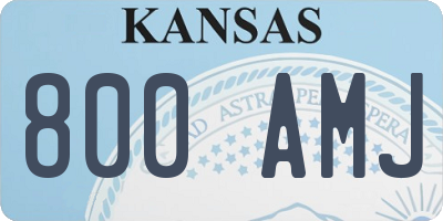 KS license plate 800AMJ