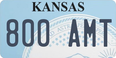 KS license plate 800AMT