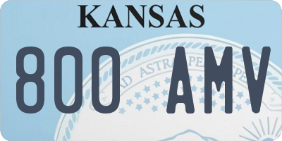 KS license plate 800AMV