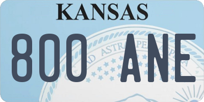 KS license plate 800ANE