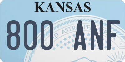 KS license plate 800ANF