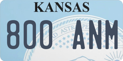 KS license plate 800ANM
