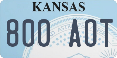 KS license plate 800AOT