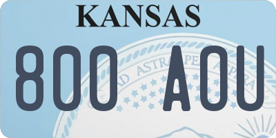KS license plate 800AOU