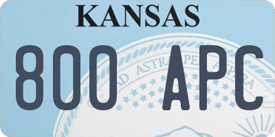 KS license plate 800APC