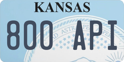 KS license plate 800API