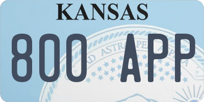 KS license plate 800APP