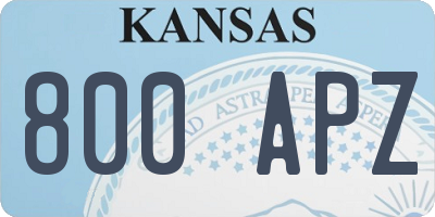 KS license plate 800APZ