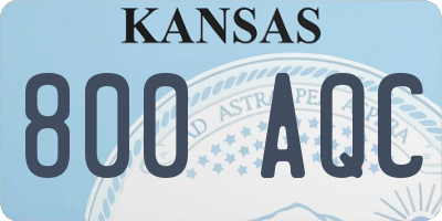KS license plate 800AQC